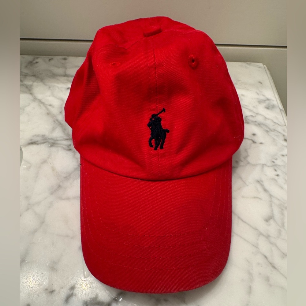 Ralph Lauren Polo Child Red Ball Cap - Size 2T-4T